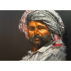 Khalid Khan-Kaay, 38 x 52 Inch, Acrylic on Canvas, Figurative Painting, AC-KHKN-093 Khalid Khan-Kaay, 38 x 52 Inch, Acrylic on Canvas, Figurative Painting, AC-KHKN-093